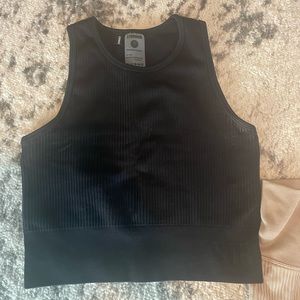 Black Crop Workout Top